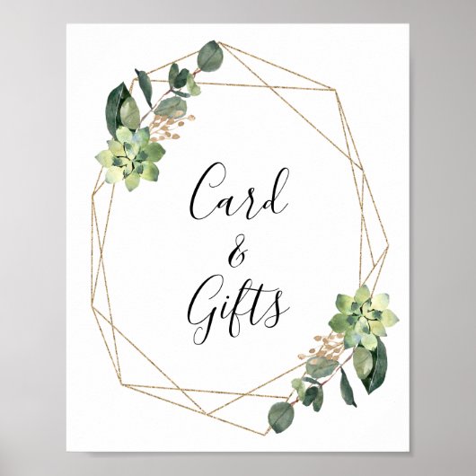 多肉茎幾何学赤ちゃんシャワー記号 ポスター (正面)