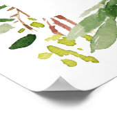 多肉茎水彩赤ちゃんシャワーへようこそ ポスター (角)