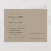 多肉葉リースモノグラムカップルシャワー インビテーションポストカード (裏面)