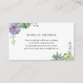 多肉表示ベビーシャワー挿入カード エンクロージャーカード (正面)