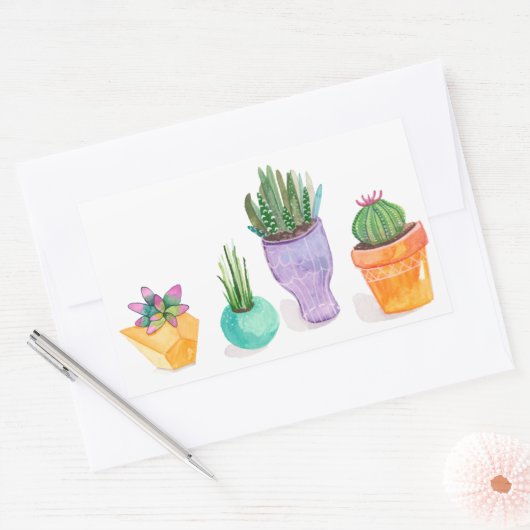 多肉表示 長方形シール (封筒)