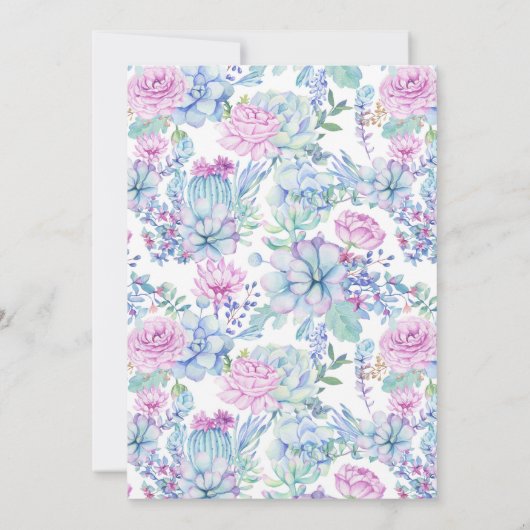 多肉誕生日パーティーへの招待 招待状 (裏面)