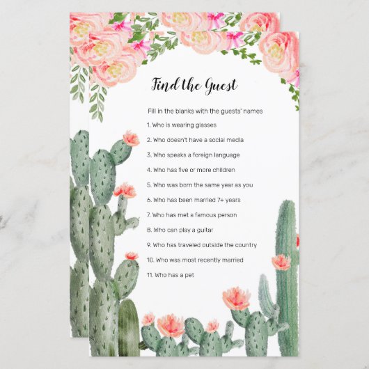 多肉質のフローラの緑のゲストゲームを見つける (正面/裏面)