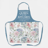 多肉質のフローラクイーンズザキッチンネームエプロン エプロン (正面)