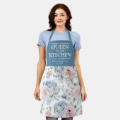 多肉質のフローラクイーンズザキッチンネームエプロン エプロン (着用した状態)