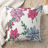 多肉質のフローラパステルは青、ピンクと白で働く クッション (ブランケット)