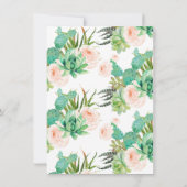 多肉質のベビーシャワーのタコ 招待状 (裏面)