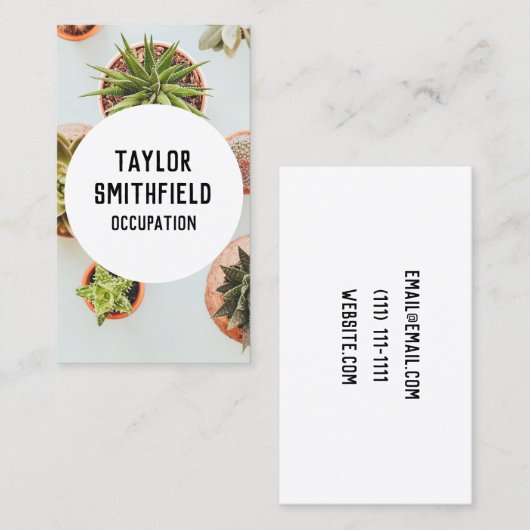 多肉質の名刺 名刺 (正面/裏面)