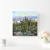 多肉質の夕日 スクエア壁時計 (ホーム)