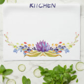 多肉質の水がモミーの台所に彩る キッチンタオル (折り畳み)