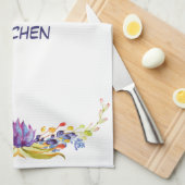 多肉質の水がモミーの台所に彩る キッチンタオル (四つ折り)