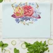 多肉質の水が母の日を彩る キッチンタオル (折り畳み)