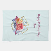 多肉質の水が母の日を彩る キッチンタオル (横)