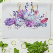 多肉質の水の色ハッピーマザーズデイキッチン キッチンタオル (折り畳み)