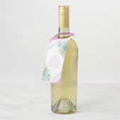 多肉質の水彩アートグリーンピンク結婚ズカスタム ボトルネックタグ (アングル)