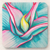 多肉質の水彩画  コースター (正面)