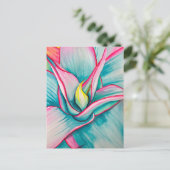 多肉質の水彩画 ポストカード (スタンド正面)