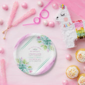 多肉質の水色のカスタムウェディングプレート ペーパープレート (パーティー)