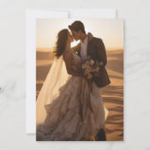 多肉質の水色の緑のオレンジ結婚の写真 招待状 (裏面)