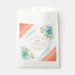 多肉質の水色の緑のオレンジ結婚の色 フェイバーバッグ