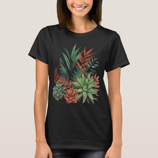 多肉質の水色 Tシャツ (正面)