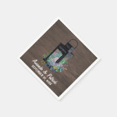 多肉質の素朴カントリー結婚ランタンのナプキン スタンダードカクテルナプキン (角)