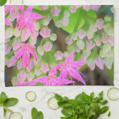 多肉質の緑のを持つホットピンクの多肉性葉セダム キッチンタオル (折り畳み)