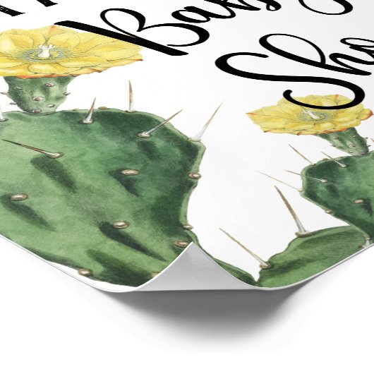 多肉質の赤ちゃんシャワー歓迎サイン ポスター (角)