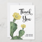 多肉質の赤ちゃんシャワー サンキューカード (正面)