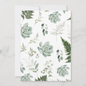 多肉質の赤ちゃんシャワー 招待状 (裏面)