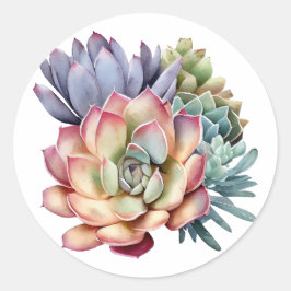 多肉質をテーマにしたシール ラウンドシール