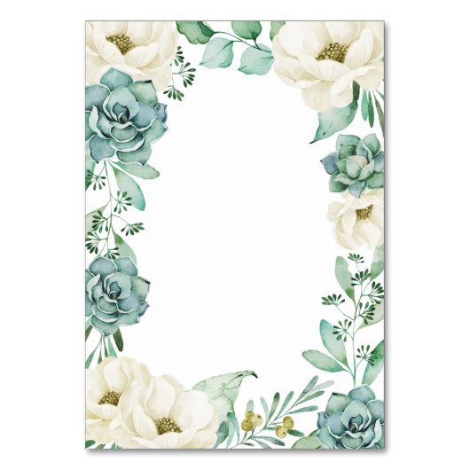 多肉質アイボリー水結婚色のエンクロージャカード テーブルナンバー (裏面)