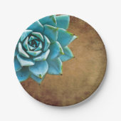 多肉質ウォーター素朴ブラウン ペーパープレート (正面)