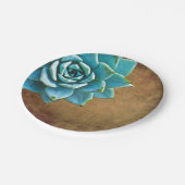 多肉質ウォーター素朴ブラウン ペーパープレート (アングル)