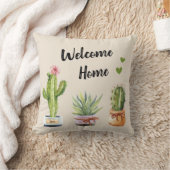 多肉質カッティグリーンサボクチガーデナーウェルカムホーム クッション (ブランケット)