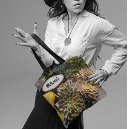 多肉質ガーデンオーシャンサイパーソナライズされたド トートバッグ