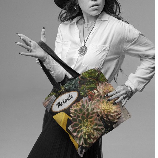 多肉質ガーデンオーシャンサイパーソナライズされたド トートバッグ