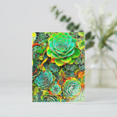 多肉質ガーデンポップ・アートのアートハガキ ポストカード (スタンド正面)