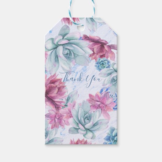 多肉質シモダンックマーブルブライダルシャワーフィエスタ ギフトタグ (正面)