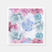 多肉質シモダンックマーブルブライダルシャワーフィエスタ スタンダードカクテルナプキン (正面)