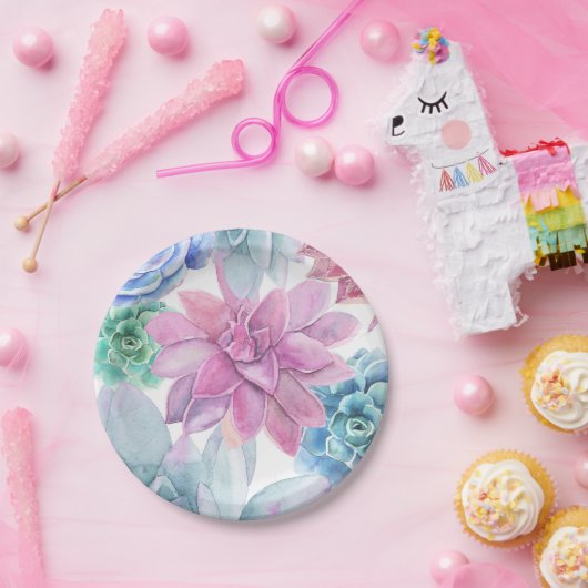 多肉質シモダンックマーブルブライダルシャワーフィエスタ ペーパープレート (パーティー)