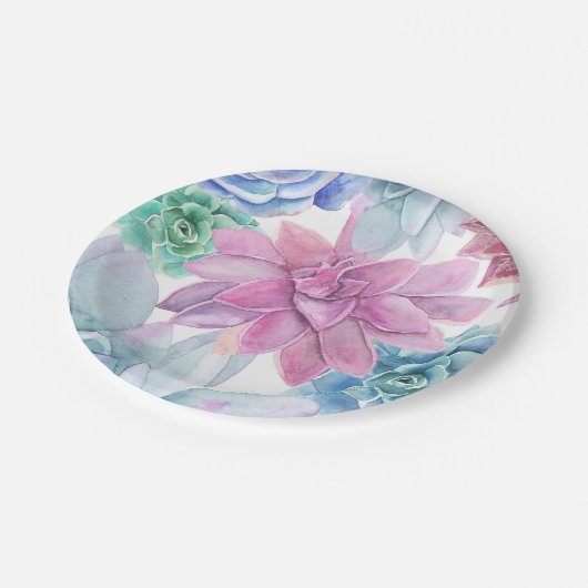 多肉質シモダンックマーブルブライダルシャワーフィエスタ ペーパープレート (アングル)