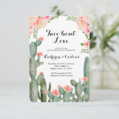 多肉質タコブロラブ婚約パーティサボテン 招待状 (スタンド正面)