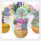 多肉質トリオカラフルスクエア スクエアシール (正面)