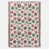 多肉質ハート水色バレンタインのパターン スローブランケット (正面縦)