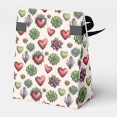 多肉質ハート水色バレンタインのパターン フェイバーボックス (裏面サイド)