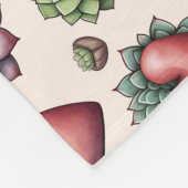 多肉質ハート水色バレンタインのパターン フリースブランケット (角)