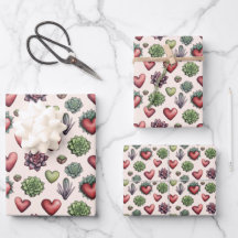 多肉質ハート水色バレンタインのパターン