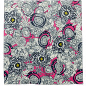 多肉質ピンクのチャートリーズ星 シャワーカーテン (正面)