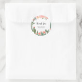 多肉質ピーチウォーター色ありがとうステッカー ラウンドシール (バッグ)